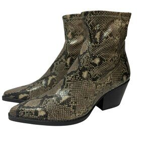 NEW Dolce Vita Women's Shanta Faux Snakeskin Western Booties Back Zip Trendy 7.5